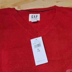 Gap Boys Red Long Sleeve V-neck Sweater